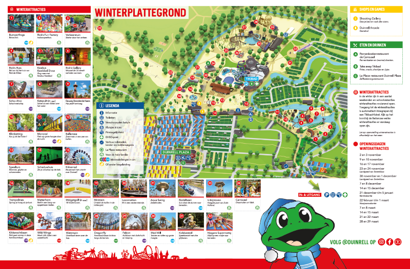 Winter plattegrond Duinrell